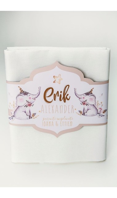 Trusou de botez pentru baieti cu jucarii de plus elefant Elefantul Boho 3